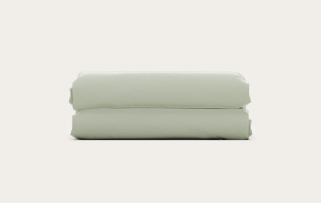 Drap housse satin de coton - Sauge