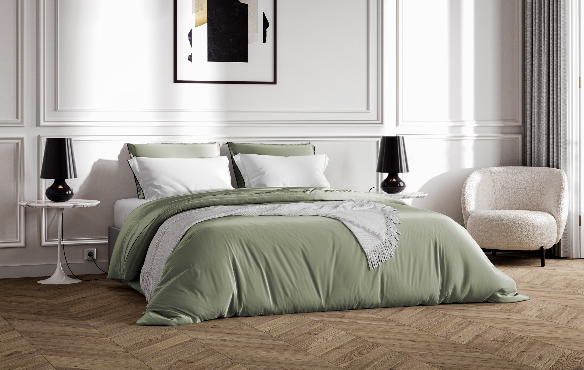 Drap housse satin de coton