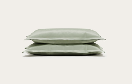 Taie d'oreiller satin de coton - Sauge