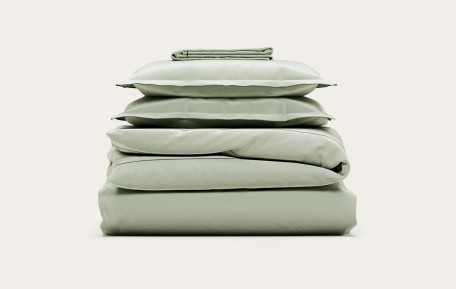 Parure en satin de coton - Sauge