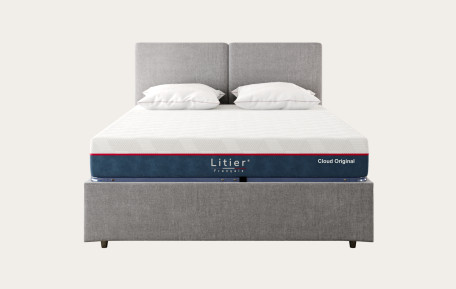Ensemble lit coffre impérial + matelas Cloud Original® - Gris clair