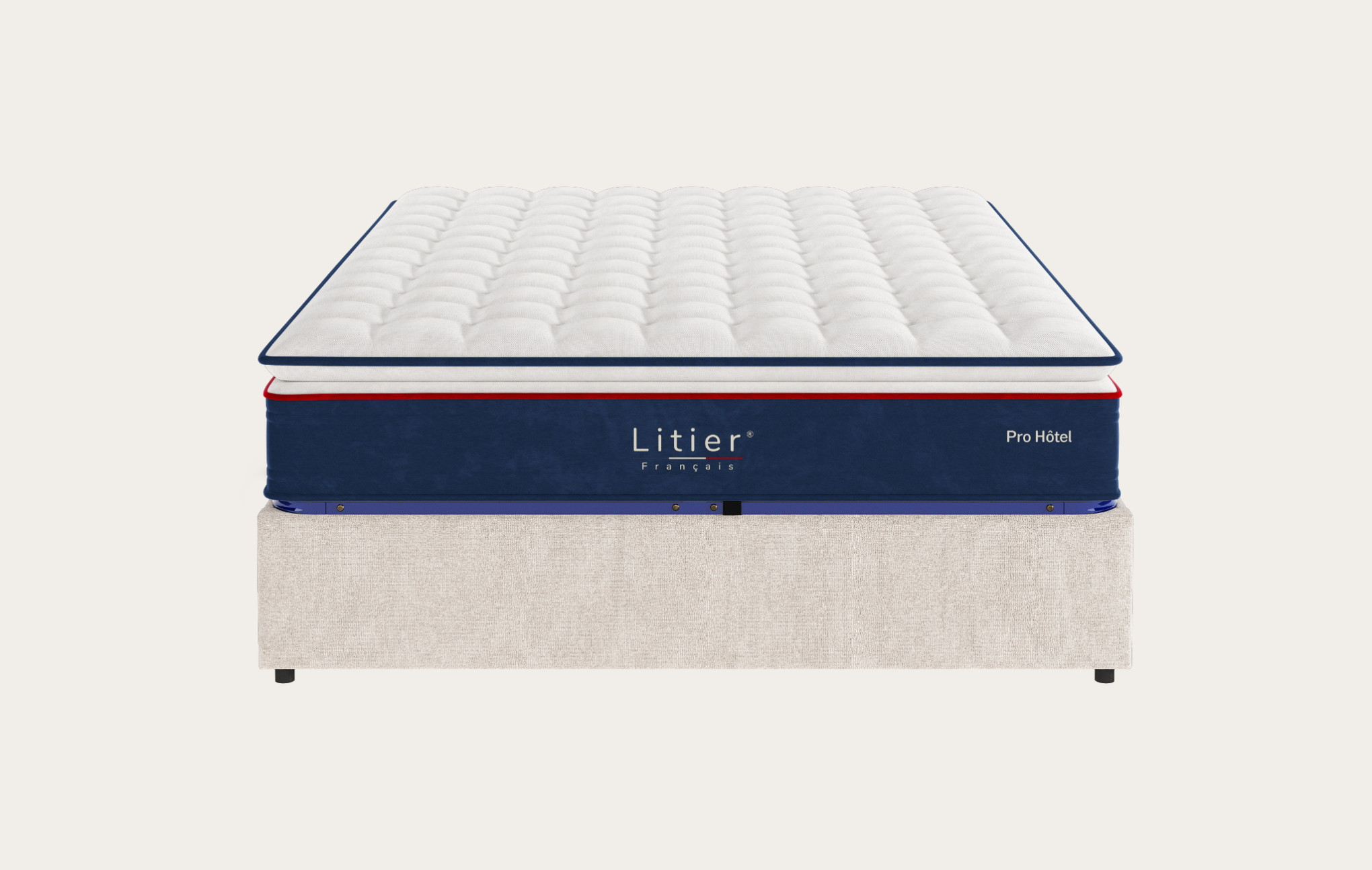 Ensemble sommier coffre Litier Français + matelas Pro Hôtel