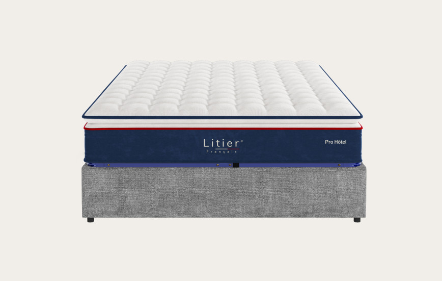 Ensemble sommier coffre Litier Français + matelas Pro Hôtel