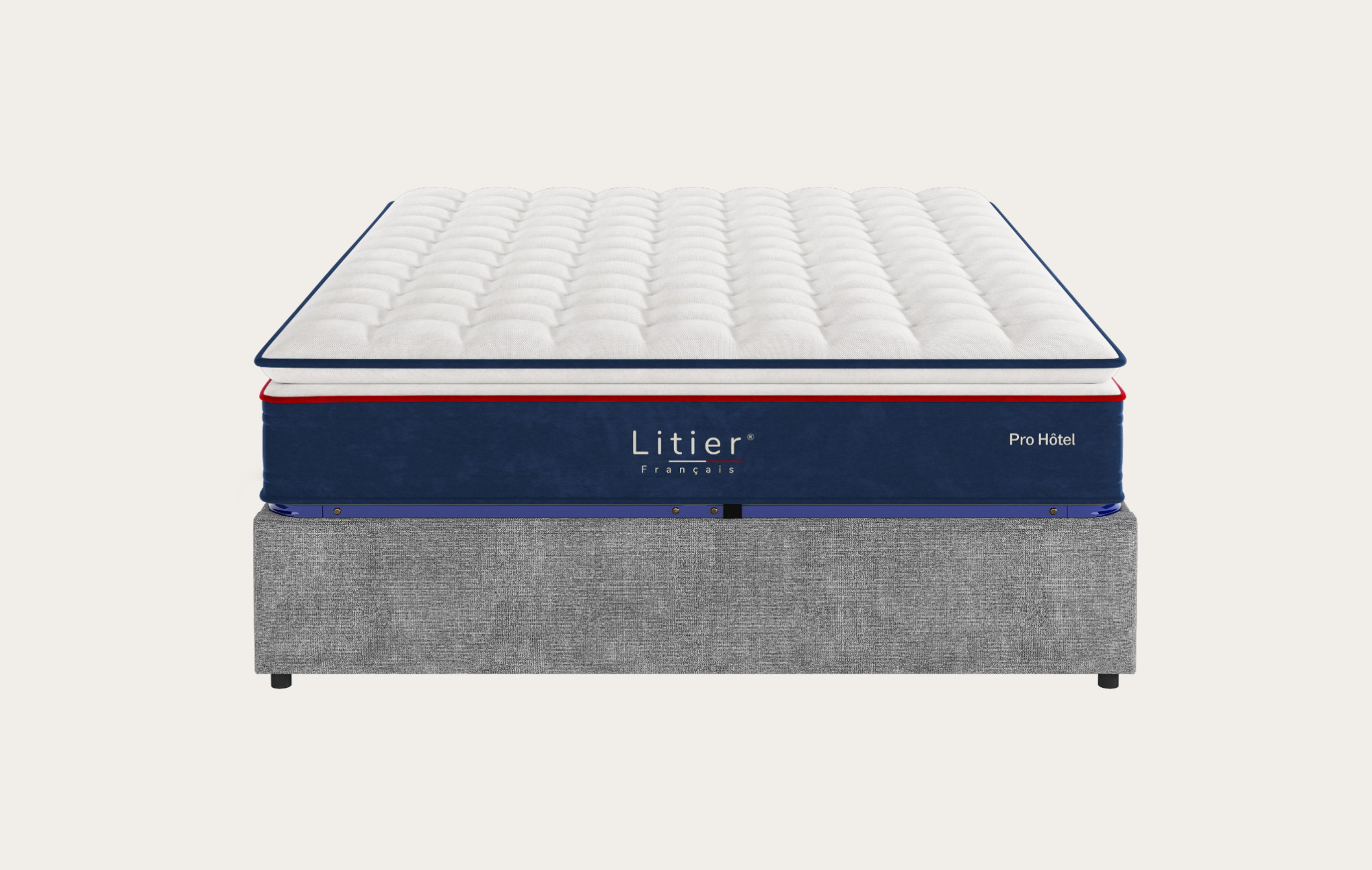 Ensemble sommier coffre Litier Français + matelas Pro Hôtel