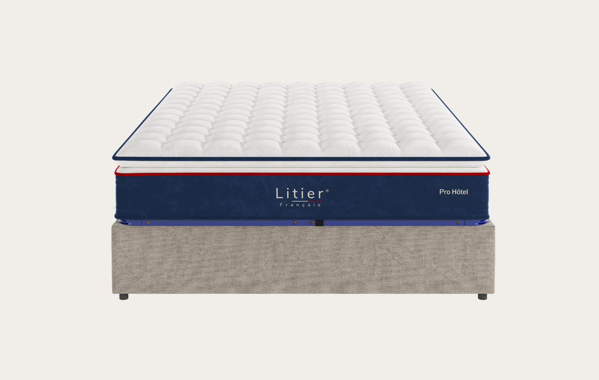 Ensemble sommier coffre Litier Français + matelas Pro Hôtel