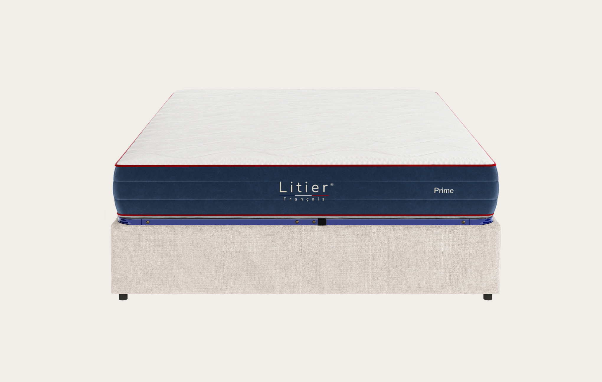 Ensemble sommier coffre Litier Français + matelas Prime