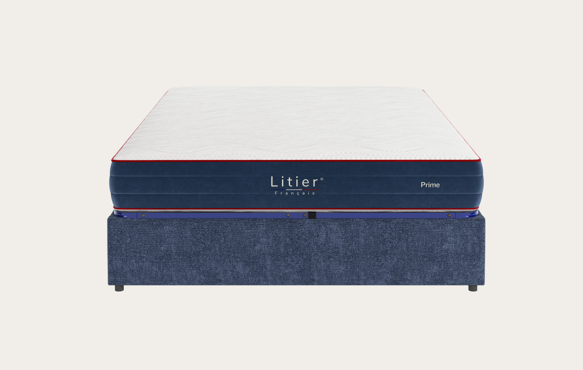 Ensemble sommier coffre Litier Français + matelas Prime