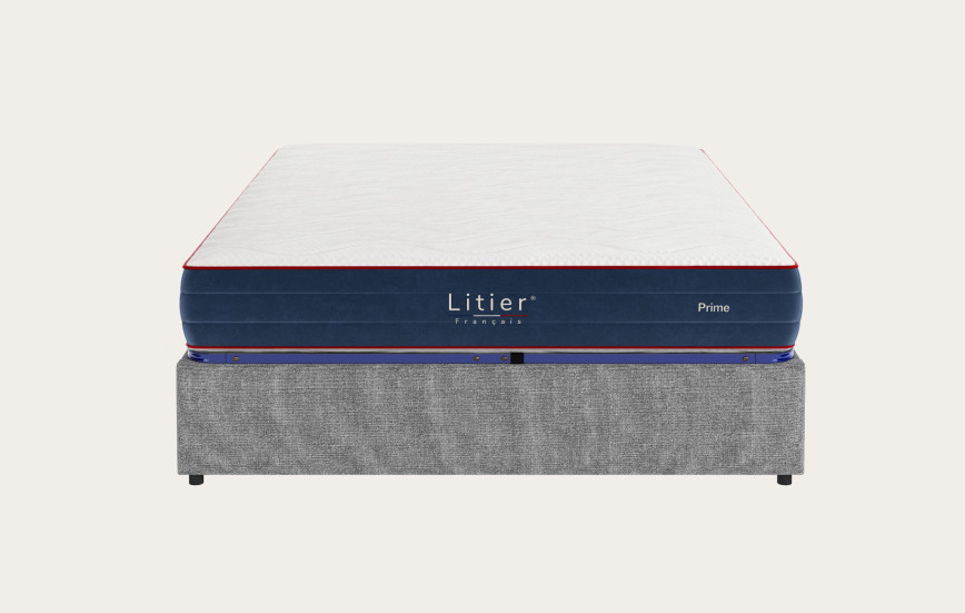 Ensemble sommier coffre Litier Français + matelas Prime