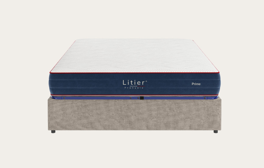 Ensemble sommier coffre Litier Français + matelas Prime